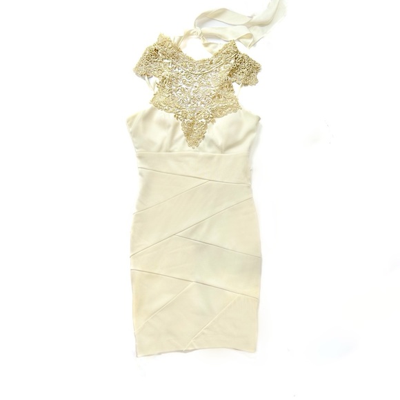 Windsor gold/ ivory bandage dress ❤️ - Picture 3 of 6